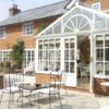 Exterior Of House With Conservatory And Patio Exterior Of House With Conservatory And Patio